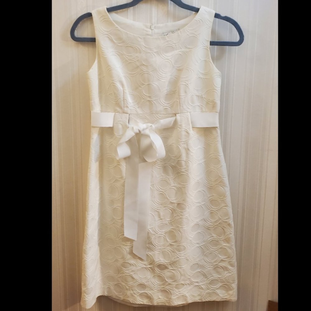 White Kim Rogers Petite sleeveless shift dress 4P